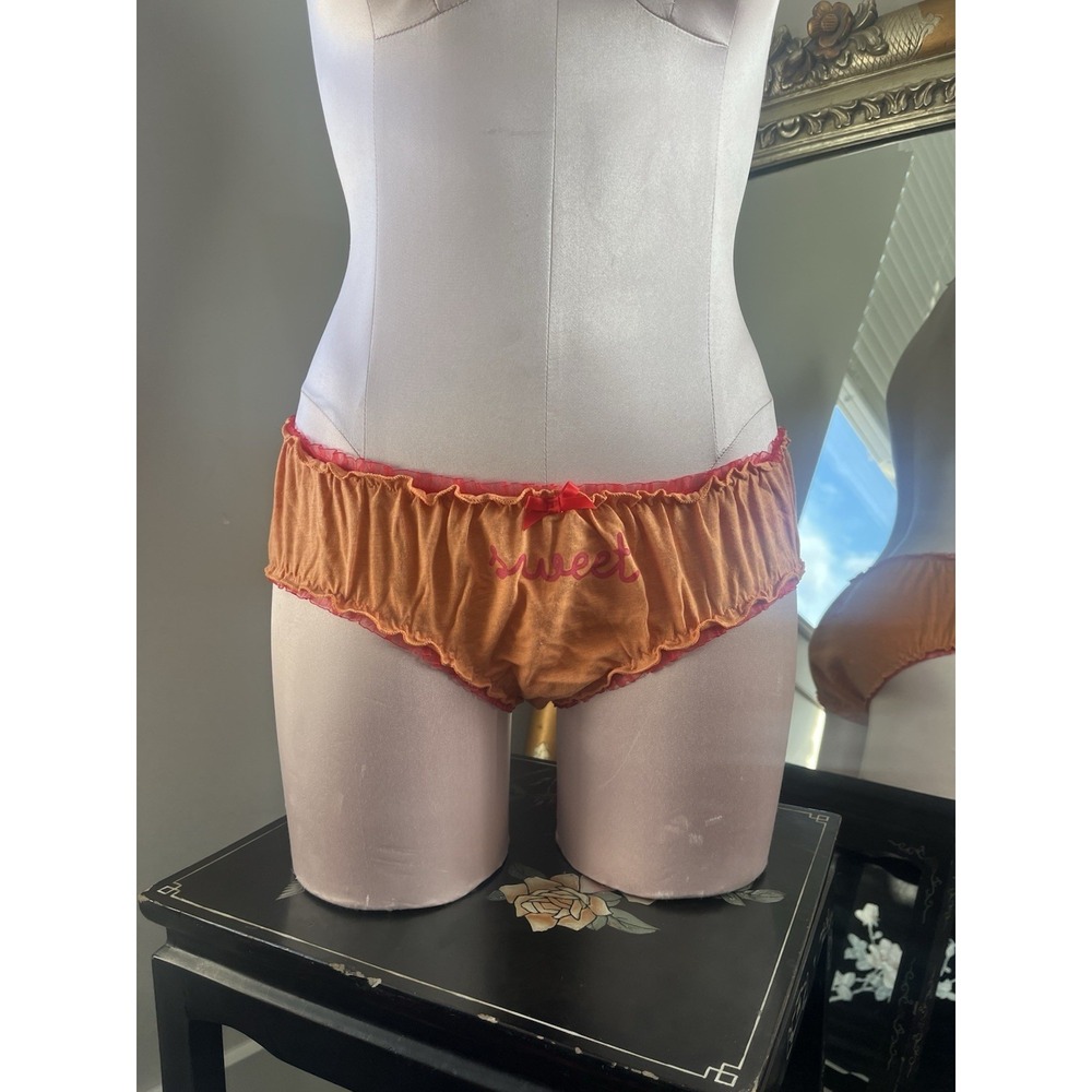 Vintage Victoria's Secret Pink "Sweet Tart" Ruffle Bikini Panties